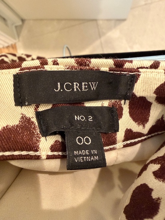 J. Crew Cream and Burgundy Leopard-Print Pencil Skirt - Picture 2 of 3